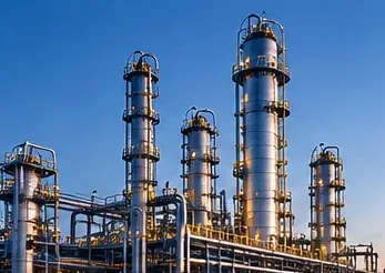 Petrochemical plant distillation columns