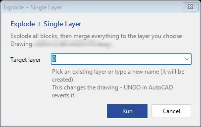 Choosing the target layer for Explode + Single Layer