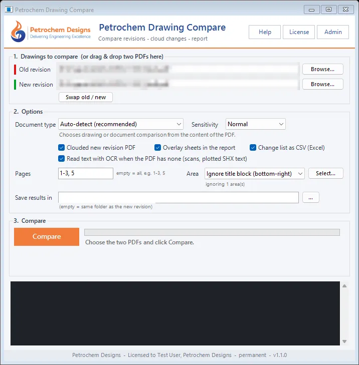 Petrochem Drawing Compare main window